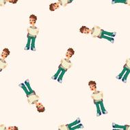 boy character seamless pattern N7