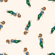 boy character seamless pattern N9