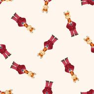 animal giraffe worker cartoon seamless pattern