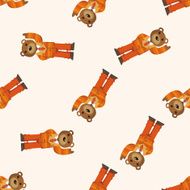 animal bear worker cartoon seamless pattern