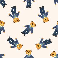 animal dog worker cartoon seamless pattern