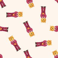 animal cat worker cartoon seamless pattern