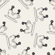 coffee cup play park doodle seamless pattern background