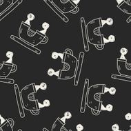 coffee cup play park doodle seamless pattern background N2