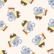 animal ephant worker cartoon seamless pattern