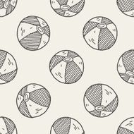 Doodle Beach Ball seamless pattern background N2