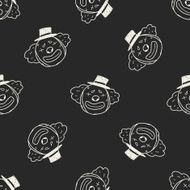 doodle clown seamless pattern background N4