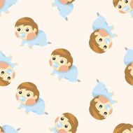 person character baby seamless pattern