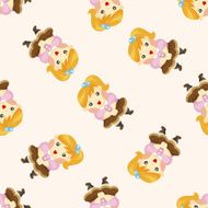 family girl character seamless pattern