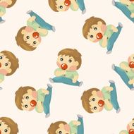 person character baby seamless pattern N2
