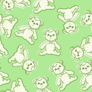 Seamless Baby Background with teddy bear