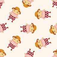 family girl character cartoon sticker icon