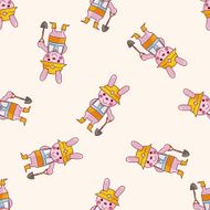animal worker cartoon sticker icon N2