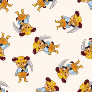animal worker cartoon sticker icon N3