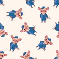 animal worker cartoon sticker icon N5