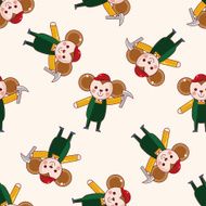 animal worker cartoon sticker icon N7