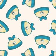 baby hat cartoon seamless pattern background