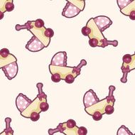 Baby carriages cartoon seamless pattern background