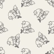 shepherd doodle seamless pattern background
