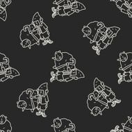shepherd doodle seamless pattern background N2