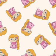 fairytale princess cartoon seamless pattern background N2