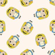 fairytale princess cartoon seamless pattern background N4