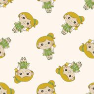 fairytale princess cartoon seamless pattern background N5