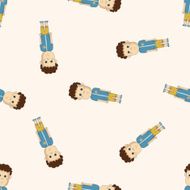 family boy character cartoon seamless pattern background
