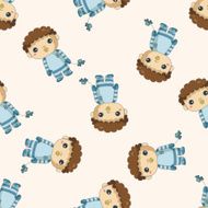 person character baby cartoon seamless pattern background