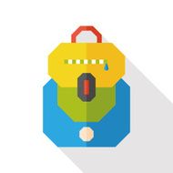 school bag flat icon with long shadow