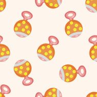 Baby rattle cartoon seamless pattern background N3