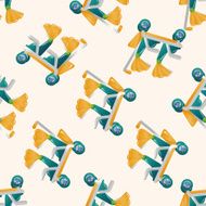 Baby carriages cartoon seamless pattern background N3
