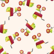 Baby carriages cartoon seamless pattern background N5