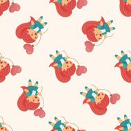 little kid with heart cartoon seamless pattern background