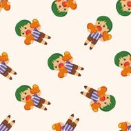 little kid with heart cartoon seamless pattern background N4