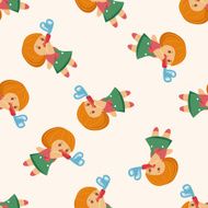 little kid with heart cartoon seamless pattern background N9