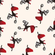 Baby carriages cartoon seamless pattern background N9