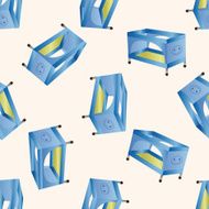 baby bed cartoon seamless pattern background