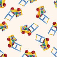 Baby walker cartoon seamless pattern background N3