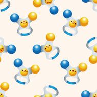 baby toy rattle cartoon seamless pattern background N2