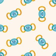 baby toy rattle cartoon seamless pattern background N3