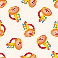 baby toy trumpet cartoon seamless pattern background