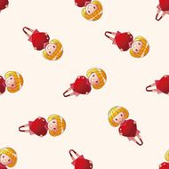 little kid with heart cartoon seamless pattern background N10