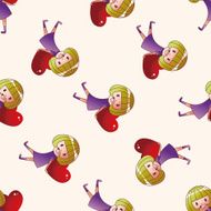 little kid with heart cartoon seamless pattern background N11