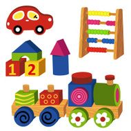 colorful wooden toys