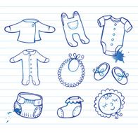 Infant clothes Icon set