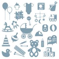 Kids related silhouettes icons