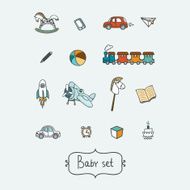 Cute set of baby and related items