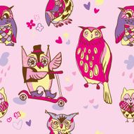 Seamless owl pattern