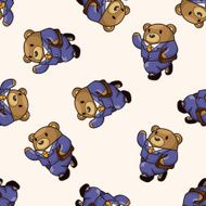 animal worker cartoon seamless pattern background